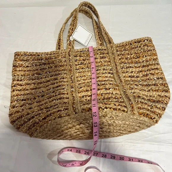 Shiraleah Tan Woven Tote Bag - Picture 8 of 14